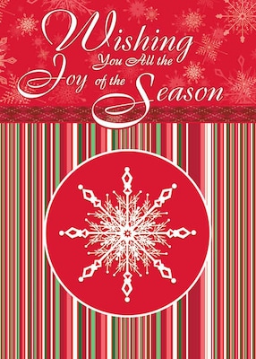 Wishing You All The Joy Of The Season Holiday Greeting Cards, With A7 Envelopes, 7 x 5, 25 Cards p