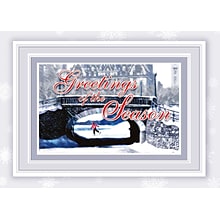 Greetings Of The Season Skater Under Bridge Holiday Greeting Cards, With A7 Envelopes, 7 x 5, 25 C