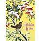 Holiday Wishes Bird On Tree Branch Holiday Greeting Cards, With A7 Envelopes, 7" x 5", 25 Cards per Set