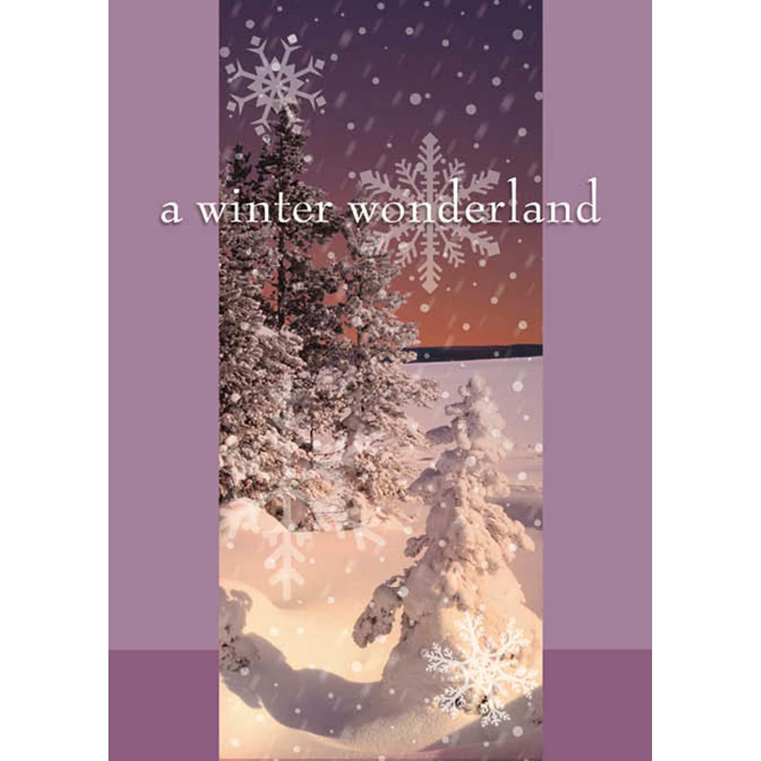 A Winter Wonderland Trees Covered In Snow Holiday Greeting Cards, With A7 Envelopes, 7 x 5, 25 Cards per Set