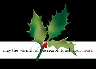 May The Warmth Of The Season Touch Your Heart Holiday Greeting Cards, With A7 Envelopes, 7 x 5, 25