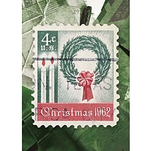 Vintage 4 Cent US Christmas 1962 Stamp Holiday Greeting Cards, With A7 Envelopes, 7 x 5, 25 Cards