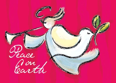 Peace On Earth Angel And Dove Holiday Greeting Cards, With A7 Envelopes, 7 x 5, 25 Cards per Set