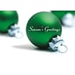 Seasons Greetings Green Ornament Holiday Greeting Cards, With A7 Envelopes, 7" x 5", 25 Cards per Set