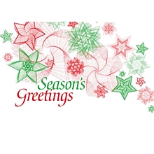 Seasons Greetings Sketches Of Stars Holiday Greeting Cards, With A7 Envelopes, 7 x 5, 25 Cards per
