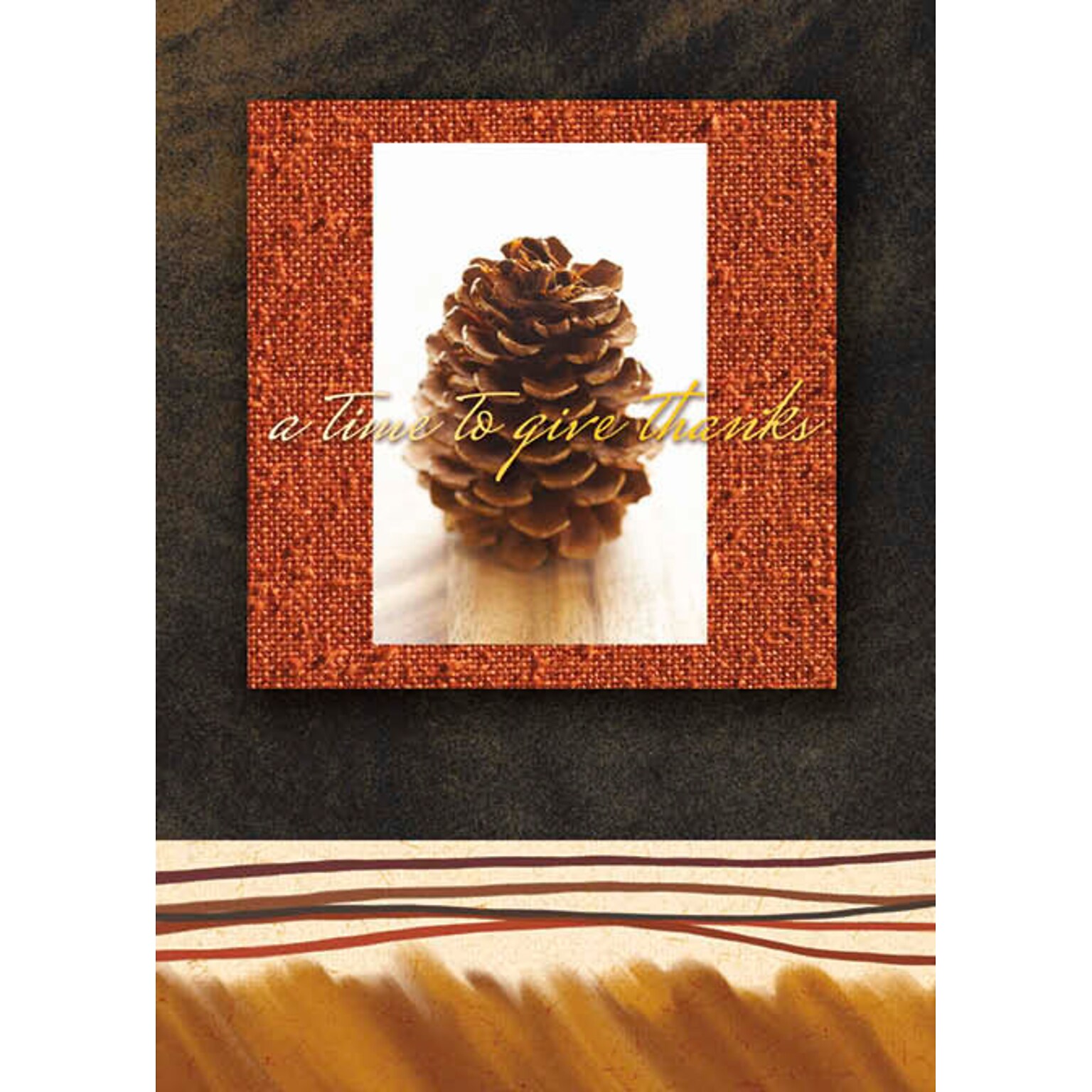 A Time To Give Thanks Pinecone Seasonal Greeting Cards, With A7 Envelopes, 7 x 5, 25 Cards per Set