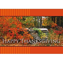 Happy Thanksgiving Scenic Woods In Autumn Seasonal Greeting Cards, With A7 Envelopes, 7 x 5, 25 Ca