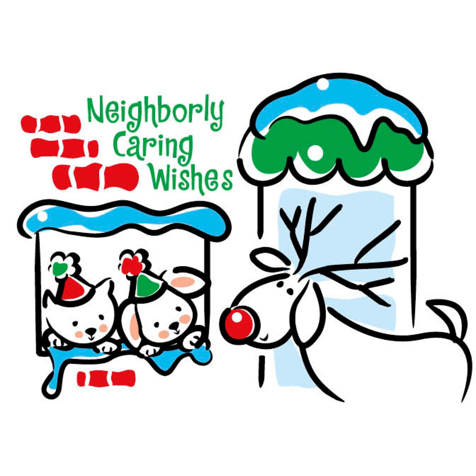 Pet Neighborly Caring Wishes Holiday Greeting Cards, With A7 Envelopes, 7 x 5, 25 Cards per Set