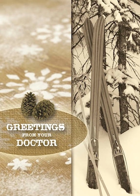 Vintage Greetings From Your Doctor Holiday Greeting Cards, With A7 Envelopes, 7 x 5, 25 Cards per