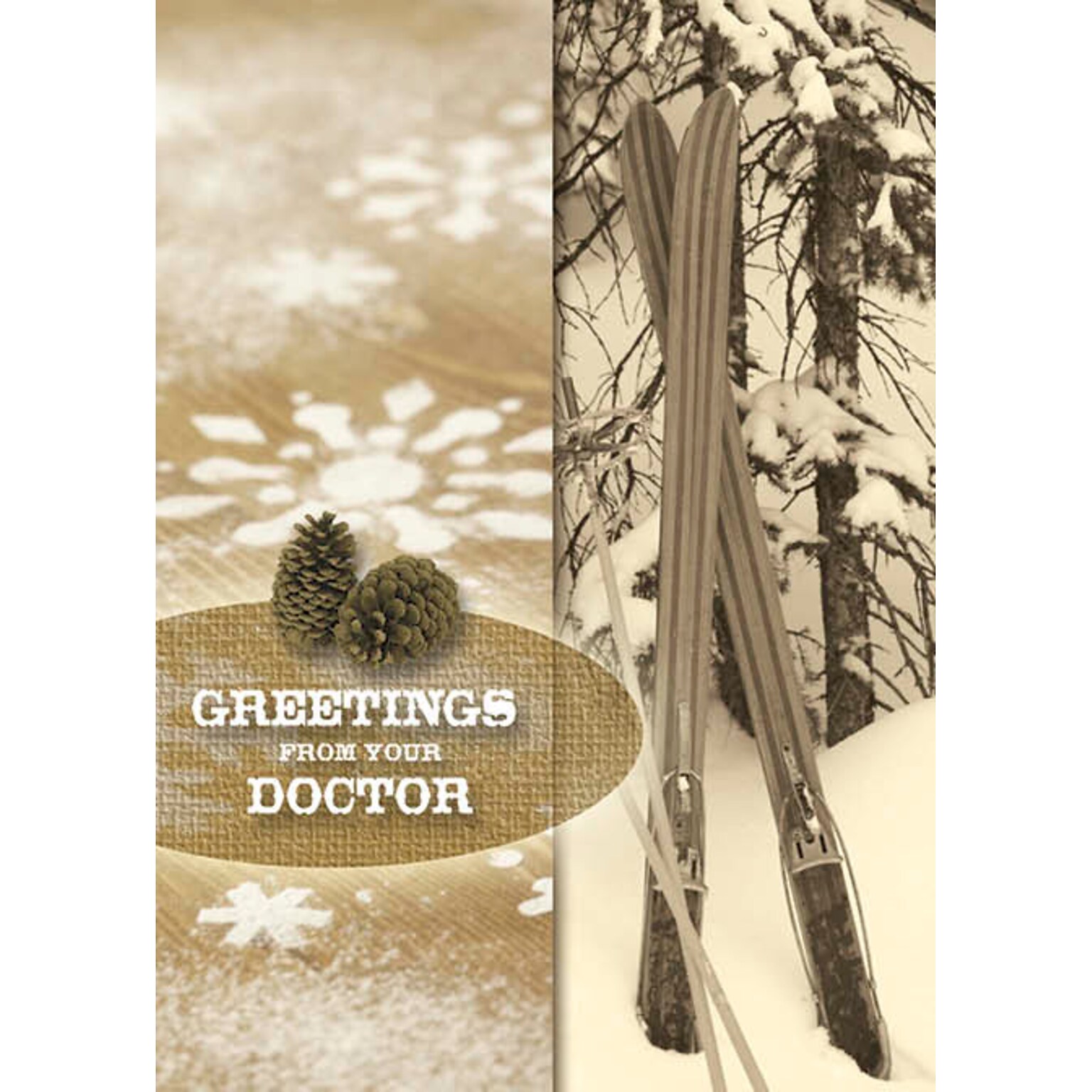 Vintage Greetings From Your Doctor Holiday Greeting Cards, With A7 Envelopes, 7 x 5, 25 Cards per Set