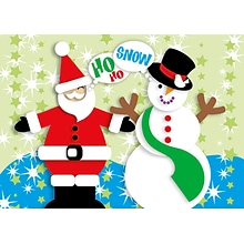 Ho Ho Snow Santa And Snowman Holiday Greeting Cards, With A7 Envelopes, 7 x 5, 25 Cards per Set