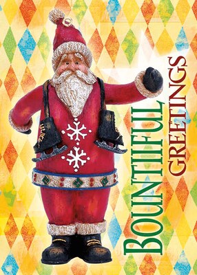 Bountiful Greetings Vintage Santa Christmas Greeting Cards, With A7 Envelopes, 7 x 5, 25 Cards per