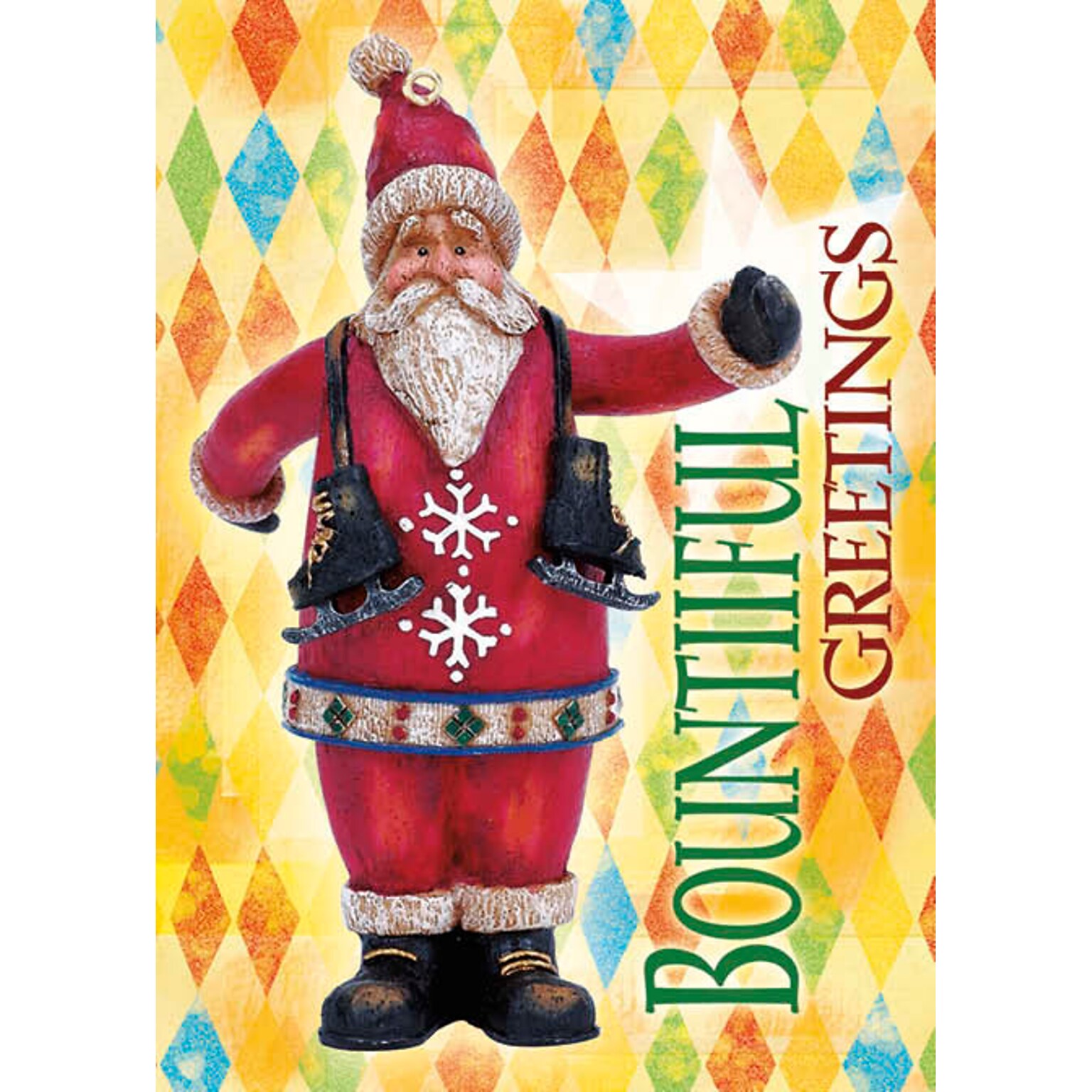 Bountiful Greetings Vintage Santa Christmas Greeting Cards, With A7 Envelopes, 7 x 5, 25 Cards per Set