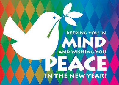 Wishing You Peace In The New Year Dove Holiday Greeting Cards, With A7 Envelopes, 7 x 5, 25 Cards