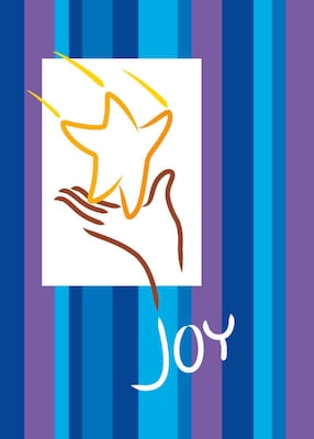 Joy Star In Hand Holiday Greeting Cards, With A7 Envelopes, 7 x 5, 25 Cards per Set