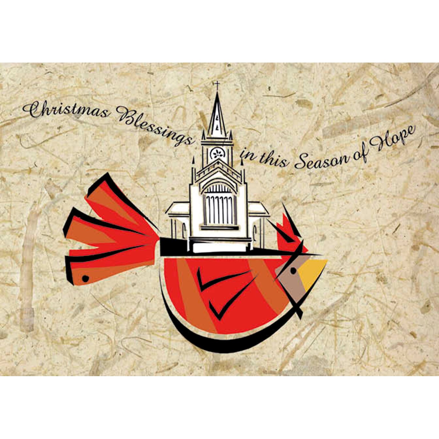Christmas Blessings Season Of Hope Cardinal Holiday Greeting Cards, With A7 Envelopes, 7 x 5, 25 Cards per Set