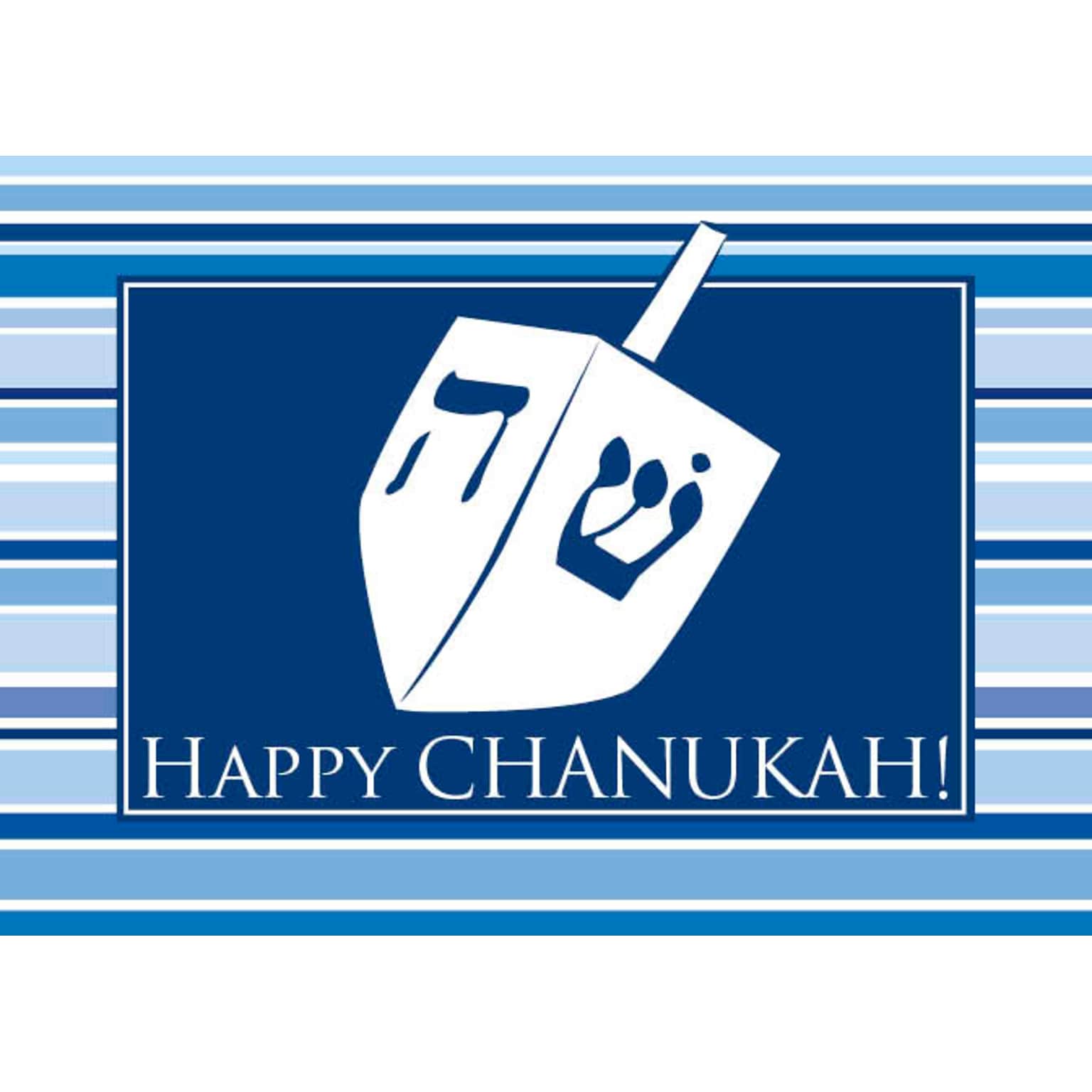 Happy Chanukah Holiday Greeting Cards, With A7 Envelopes, 7 x 5, 25 Cards per Set
