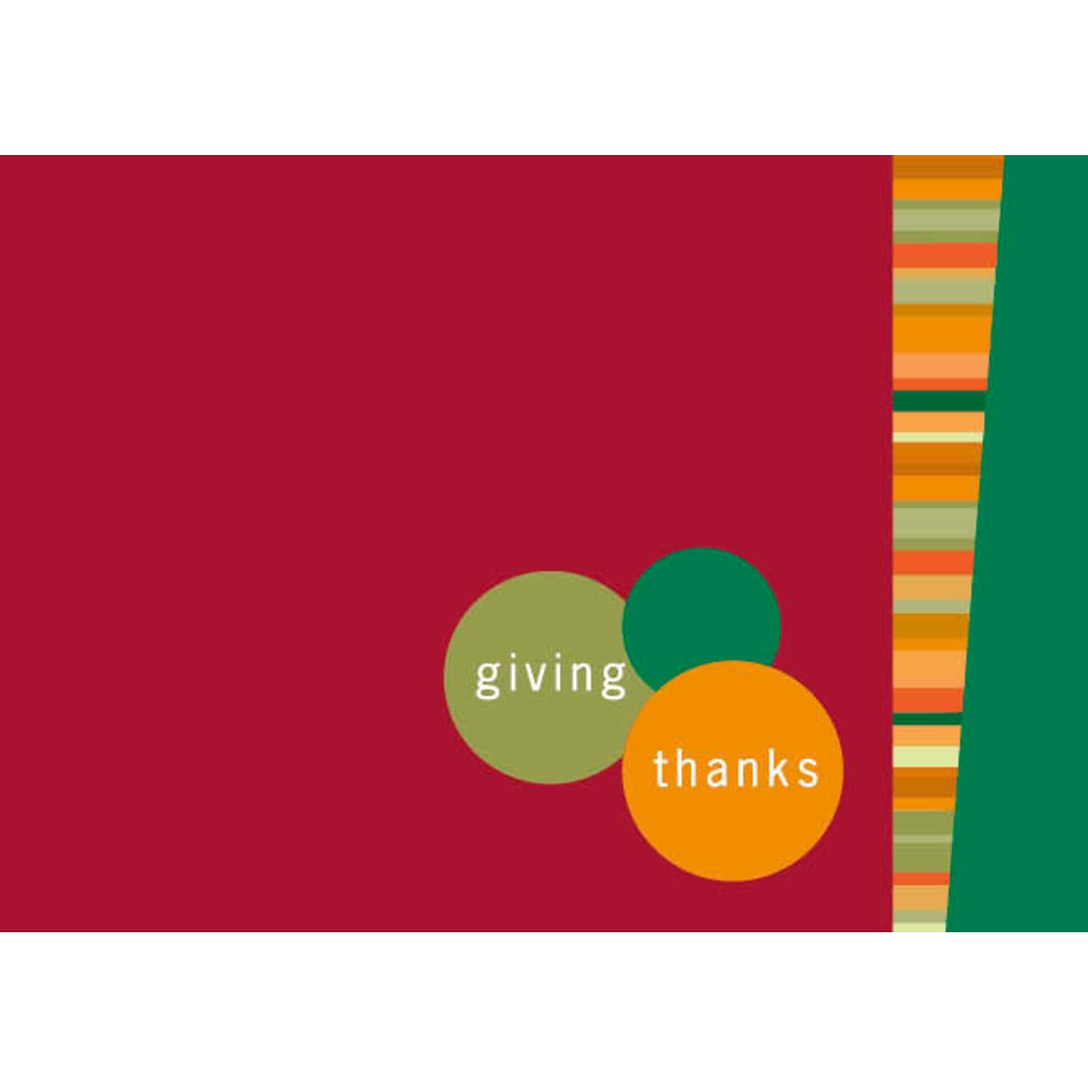 Giving Thanks Holiday Greeting Cards, With A7 Envelopes, 7 x 5, 25 Cards per Set