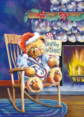 Heathly Holidays Dr Teddy Bear Holiday Greeting Cards, With A7 Envelopes, 7 x 5, 25 Cards per Set