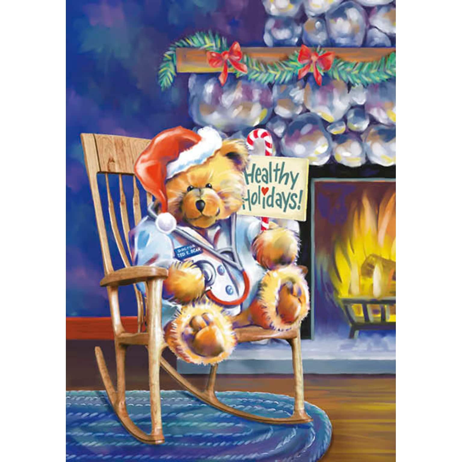 Heathly Holidays Dr Teddy Bear Holiday Greeting Cards, With A7 Envelopes, 7 x 5, 25 Cards per Set