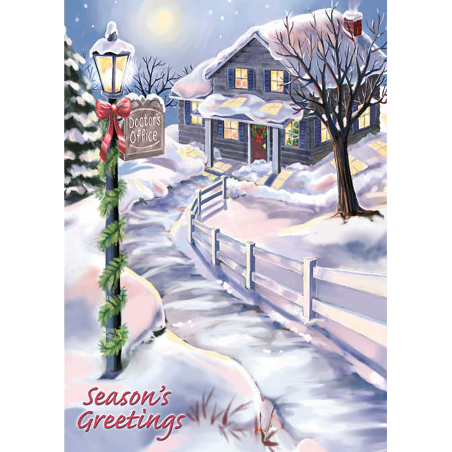 Seasons Greetings Doctors Office Holiday Greeting Cards, With A7 Envelopes, 7 x 5, 25 Cards per Set