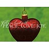 Fill Your Heart With Peace, Love , Joy Ornament Holiday Greeting Cards, With A7 Envelopes, 7 x 5,