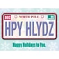 North Pole License Plate Holiday Greeting Cards, With A7 Envelopes, 7" x 5", 25 Cards per Set