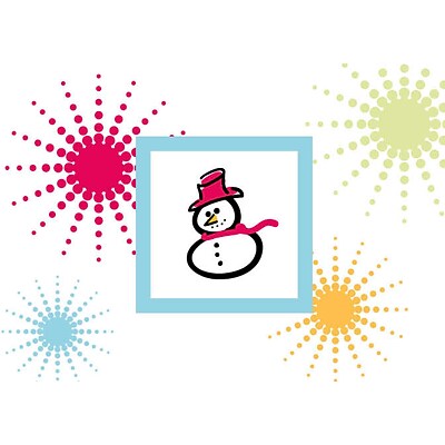 Snowman Starburst Holiday Greeting Cards, With A7 Envelopes, 7 x 5, 25 Cards per Set