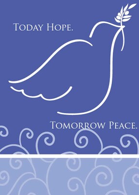 Today Hope Tomorrow Peace Dove Greeting Cards, With A7 Envelopes, 7 x 5, 25 Cards per Set