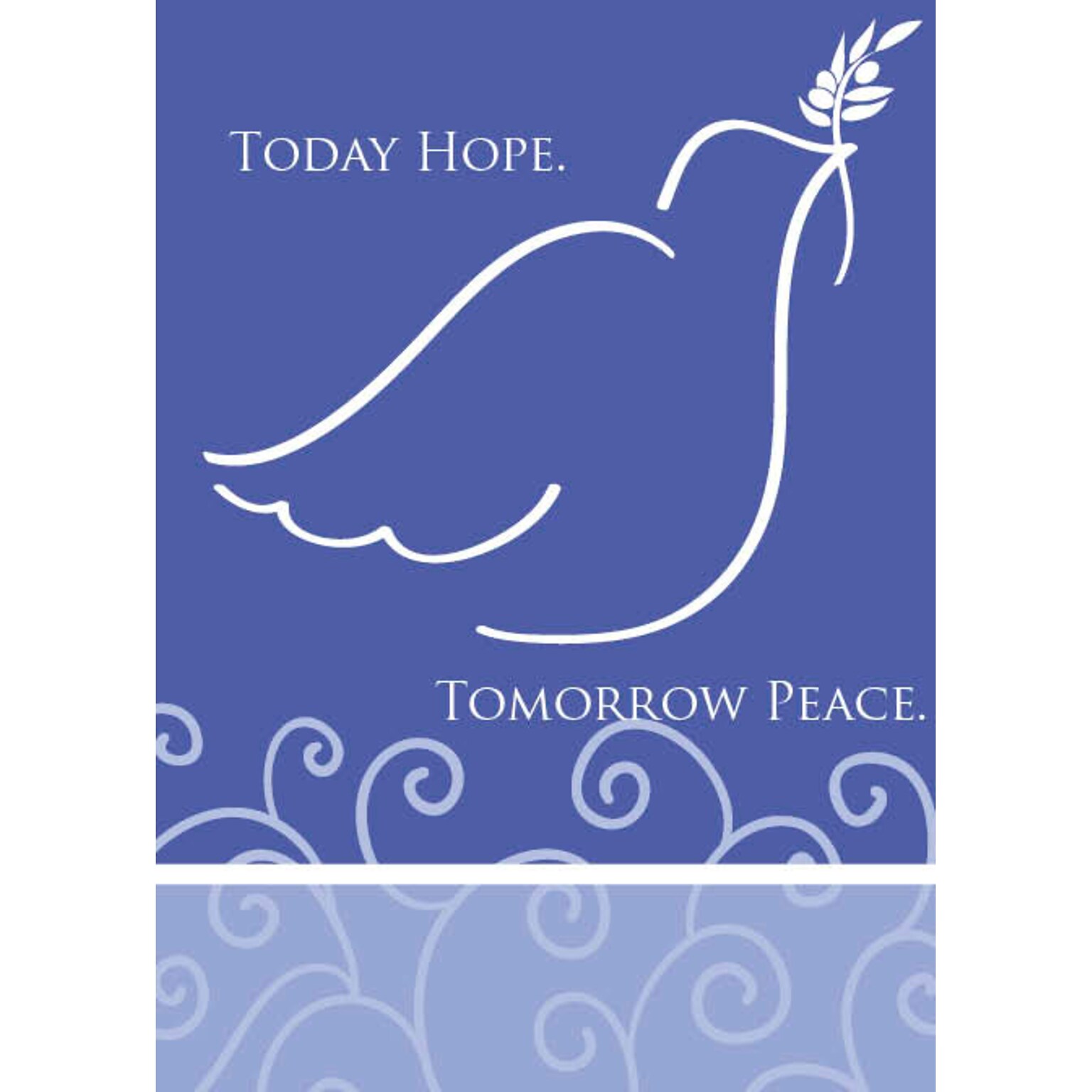 Today Hope Tomorrow Peace Dove Greeting Cards, With A7 Envelopes, 7 x 5, 25 Cards per Set