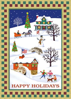Happy Holidays Christmas Greeting Cards, With A7 Envelopes, 7 x 5, 25 Cards per Se