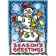 Seasons Greetings Snowman And Office Supplies Holiday Greeting Cards, With A7 Envelopes, 7 x 5, 25