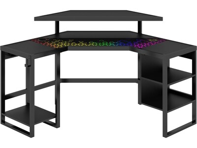 Whalen Leet LevelUp 53 Corner Desk, Onyx (SPLS-LTCGD) | Quill