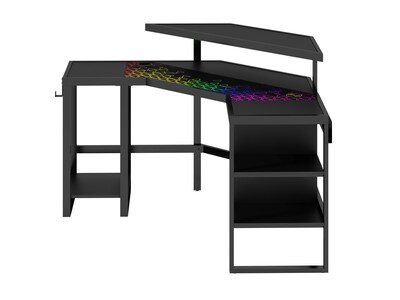 Whalen Leet LevelUp 53" Corner Desk, Onyx (SPLS-LTCGD)