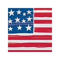 Amscan Painted Patriotic Fourth of July Luncheon Napkins, Blue/Red/White, 100/Pack (713079)