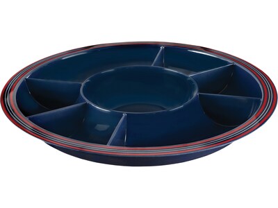 Amscan Patriotic 4th of July Deluxe Chip and Dip Tray, Blue/Red/White (431085)
