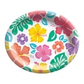 Amscan Summer Hibiscus Luau Oval Plates, Multicolor, 20/Pack (722735)