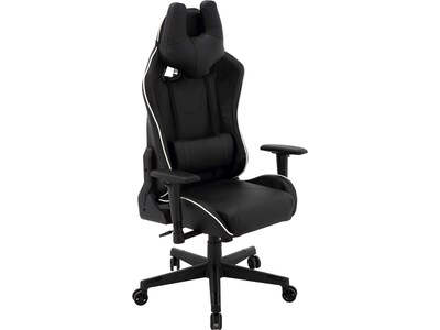 Hanover Commando Fabric Ergonomic Racing Gaming Chair, Black/White (HGC0106)