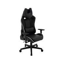 Hanover Commando Fabric Ergonomic Racing Gaming Chair, Black/White (HGC0106)