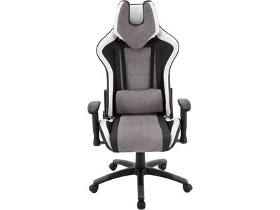 Hanover Commando Fabric Ergonomic Racing Gaming Chair, Black/Gray/White (HGC0107)