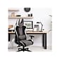 Hanover Commando Fabric Ergonomic Racing Gaming Chair, Black/Gray/White (HGC0107)