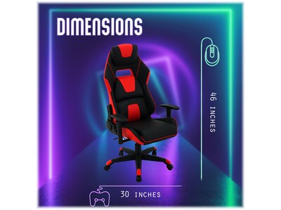 Hanover Commando Fabric Ergonomic Racing Gaming Chair, Black/Red (HGC0108)