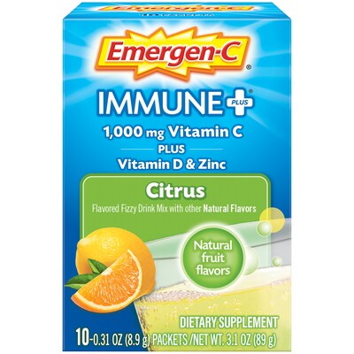 Emergen-C Immune+ Vitamin C Powder Citrus, 10/Pack (163770)