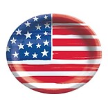 Amscan Patriotic Fourth of July Oval Plate Blue/Red/White, 20/Pack (723079)