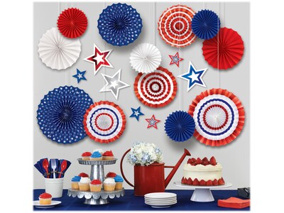 Amscan Patriotic Holiday Fan and Cutout Set, Multicolor (291944)