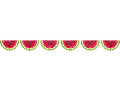 Amscan Watermelon Luau Fan Bunting Garland, Multicolor (220352)