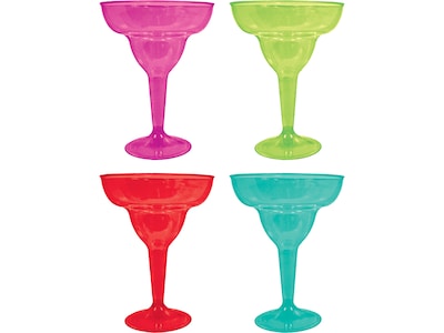 Amscan Margarita Party Glasses, Kiwi/Magenta/Red/Teal, 20/Set (357891)