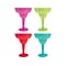 Amscan Margarita Party Glasses, Kiwi/Magenta/Red/Teal, 20/Set (357891)