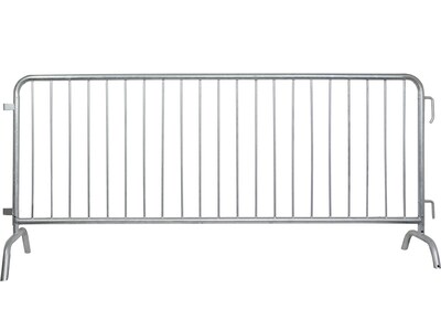 Queue Solutions CrowdMaster 100 Steel Crowd Control Barricade, Galvanized (BAR8-BF-GD)