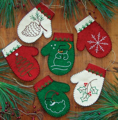 Mittens Ornament Kit 6/Pkg-4X4.5